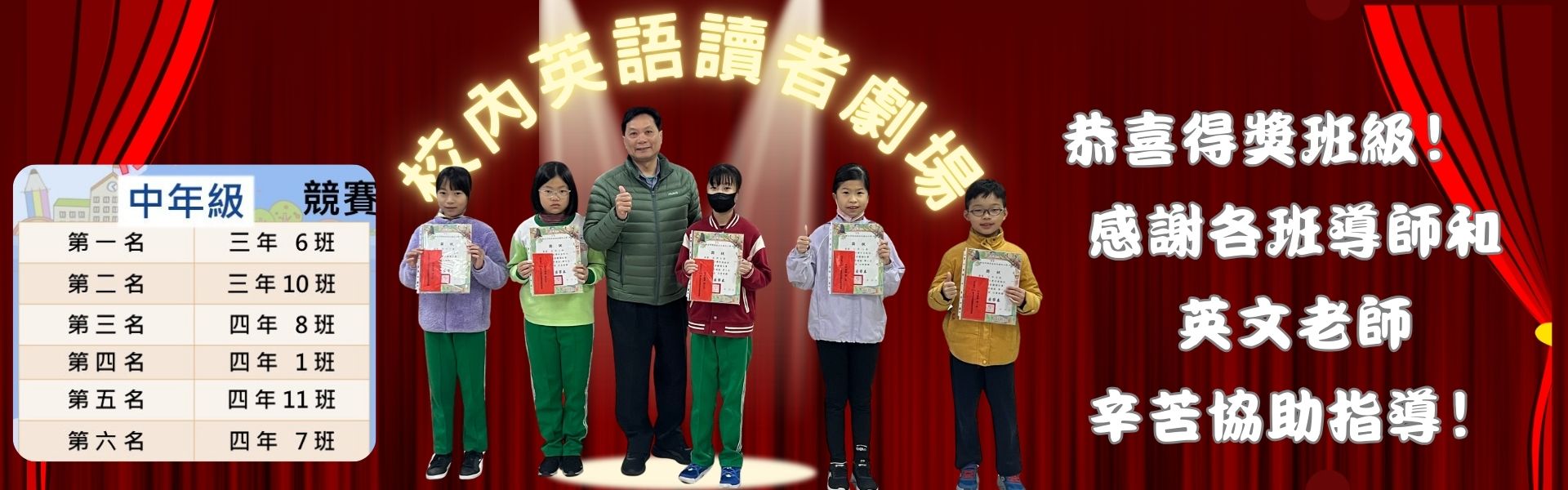 裕民校網公告橫幅讀者中年級